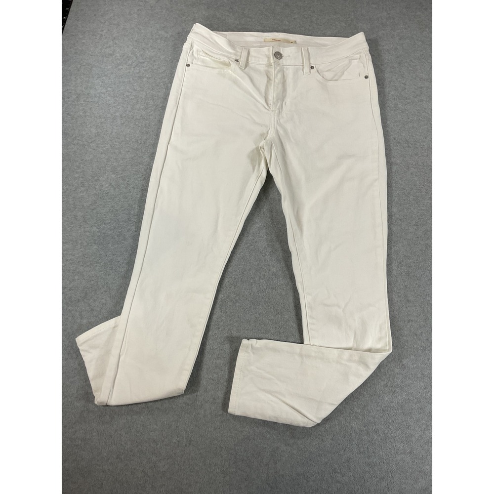 Levis 711 Skinny Jeans Womens 28 White Mid Rise Waterless Denim Pants 2754